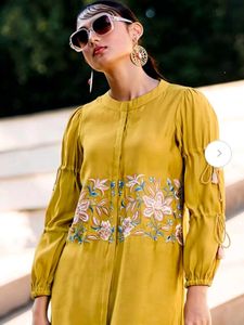 Beautiful Kurta and pant gold colour