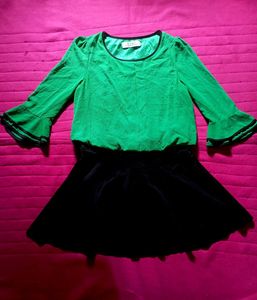 H-Z-H-S Fashion:Vintage Green & Black Dress