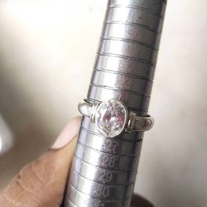 925 Silver Cubic Zirconia Ring with Gem Certificat