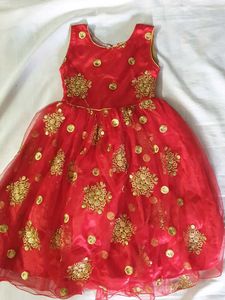 Girls Red Partywear Dress | Function Wear Gown