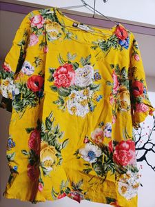 floral tunic top , XL size, pure cotton material