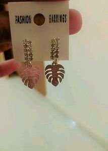 Korean Earrings With Leaf Design
