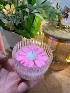 Lid Crystal Jar With Daisy Scented Candles