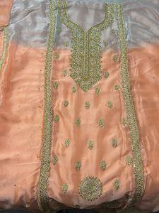 Beautiful Embroidery Double Shade Suit With Duppt
