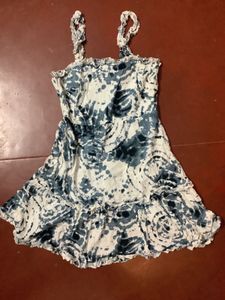 Mini Vintage Ruffle Tie And Dye Dress