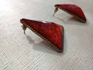 Red Triangle Earings 🍒