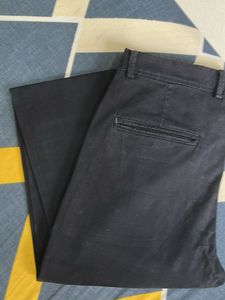 Zara navy blue cotton blend trouser(casual&amp;Formal)