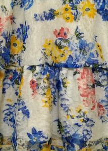Blue Net Floral Top