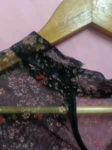 Floral Mesh Top
