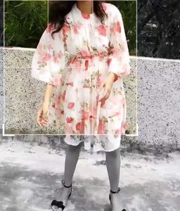 Floral Print Tiered Midi Dress