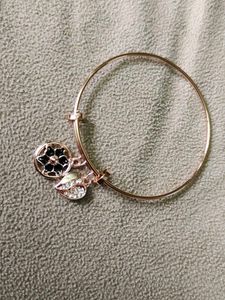 Rose Gold Charm Bangle Bracelet