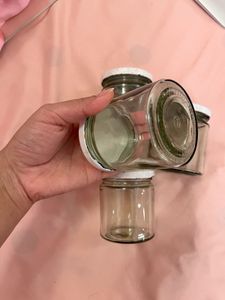Set Of 4 Glass Mason Jar