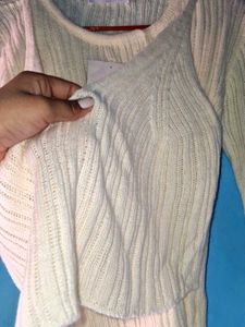 Zara Knit Crop Top - Long Sleeve