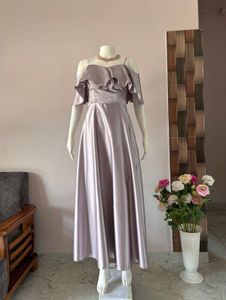 Mild Lavender Satin Gown