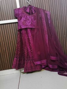Purple Embroidered Lehenga Choli Set