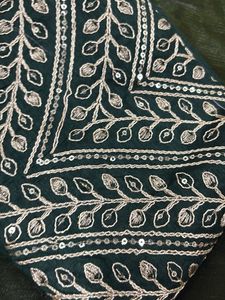 Elegant Green Embroidered Saree
