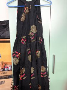 Black Halter neck Maxi Kurti/dress