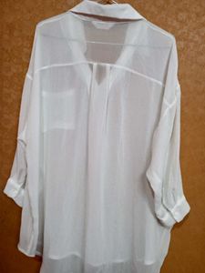 Sheer White Oversized Blouse