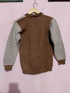 Striped Brown Knitted Sweater