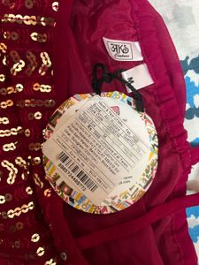 Red Sequin Sharara Set