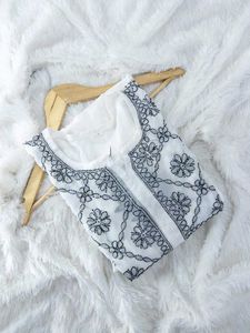 Nayra Cut Chikankari Kurti