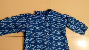 Blue Ikat Print Kurtha