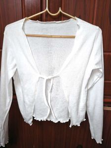 White Tie Front Cardigan
