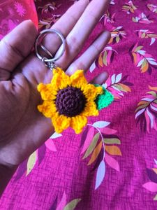 Crochet Sunflower Keychain