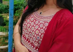 Elegant Red Embroidered Kurta Set