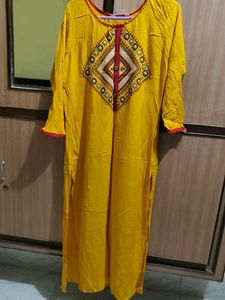 Yellow Embroidered Kurta