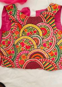 Pink Ghagra ,Top And Dupatta Set
