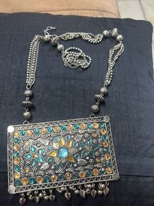 Statement Silver Tone Necklace