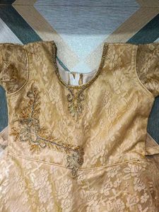 Girls' Gold Embroidered Dress