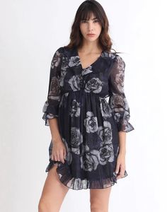 Floral Black Top