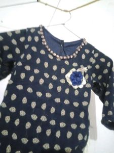 Girls Blue and White Dress
