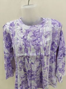 Purple Flower Print Top for Girls | New Tops Ladie