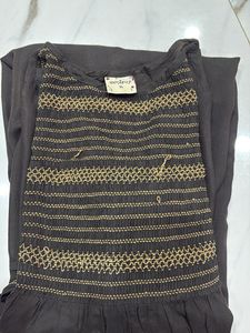 Brown Embroidered Kurta