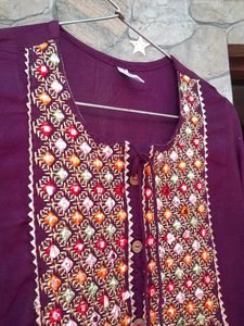 Wine color Kurta Pant Set