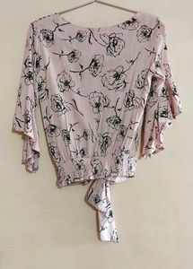 Floral Tie-Front Blouse