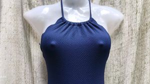 Navy Blue Halter Swimsuit