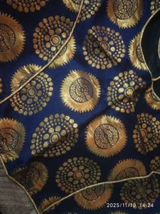 Elegant Blue &amp; Gold Blouse