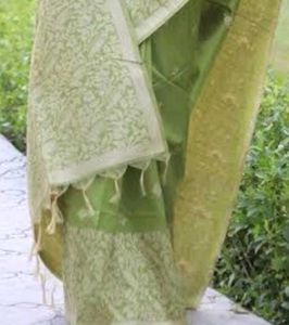 Elegant Lime Green Art Silk Saree
