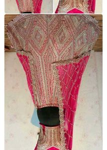 Unstiched Rose Colour Bridal Lehenga Choli
