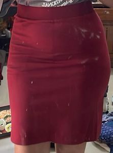 Maroon Straight Skirt