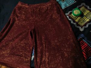 Patterned Wide Leg Pants