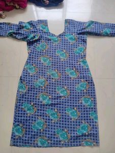 Blue Floral Print Kurti