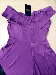 Chic Purple Off-Shoulder Dress