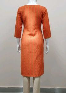 Orange Printed Kurta