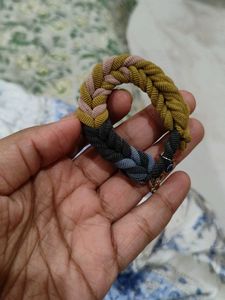 Brown Handmade Rubber Evil Eye Bracelet
