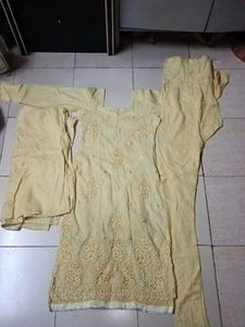 Beautiful Yellow Kurta And Churidaar